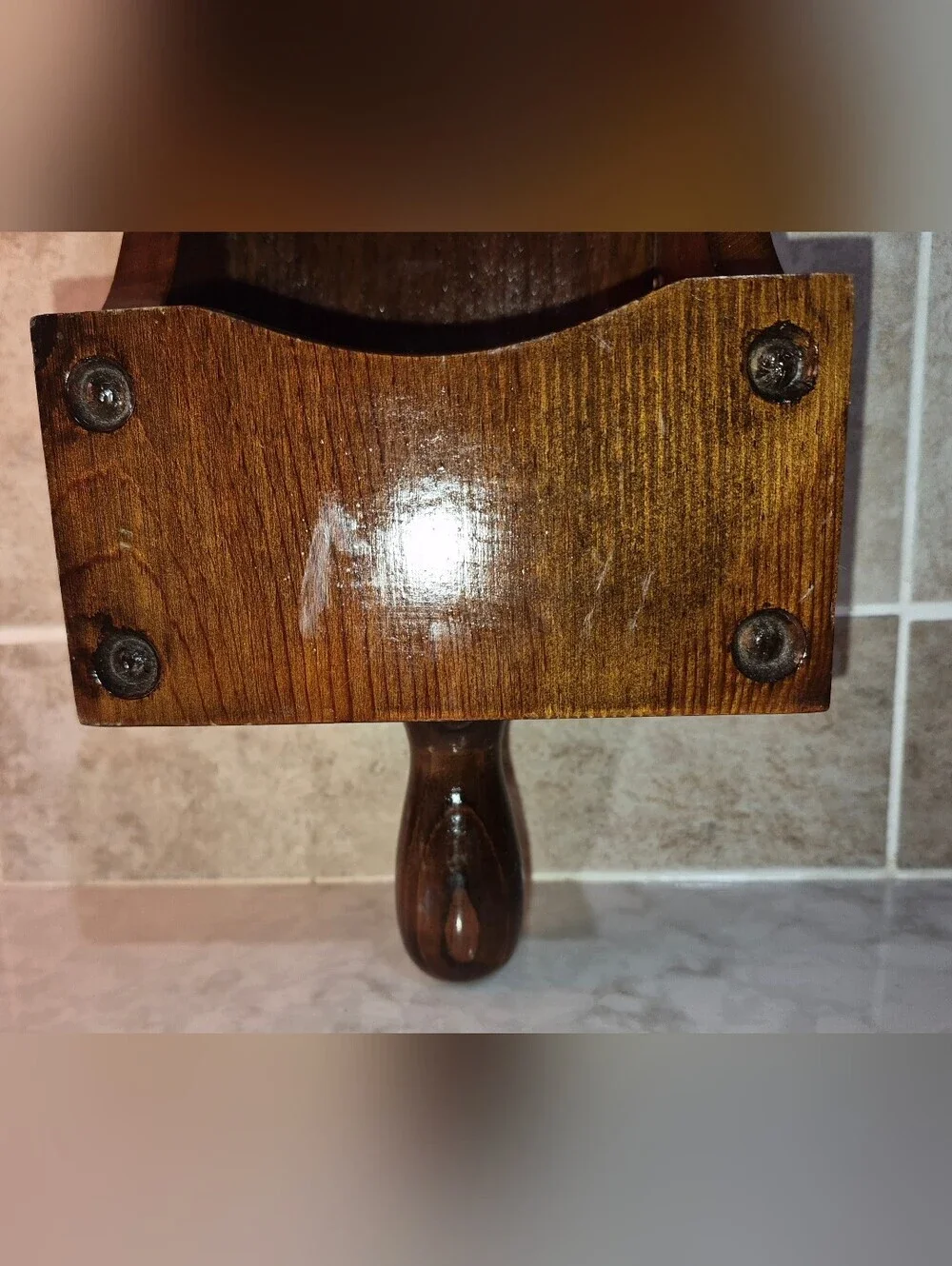 Vintage Wooden Grain Scoop Candle Holder Wall Sconce Colonial Style